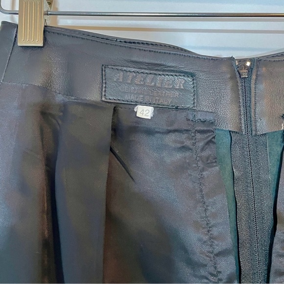 Italian Black Leather Skirt, 42 - Picture 3 of 7